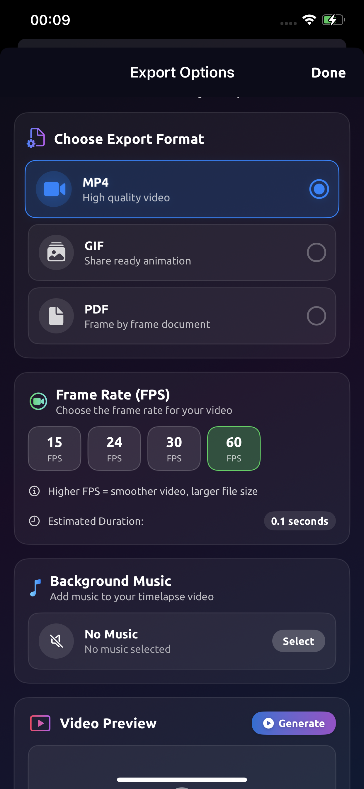Timelapse App Interface